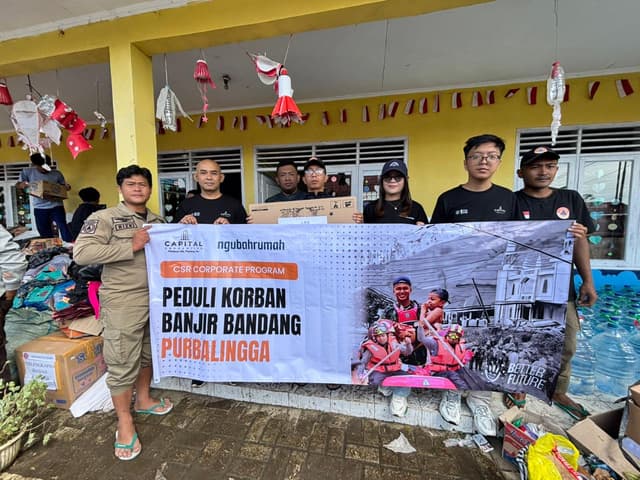 Aksi Cepat Capital Properties & Ngubahrumah Salurkan Bantuan Banjir Bandang Desa Serang Purbalingga